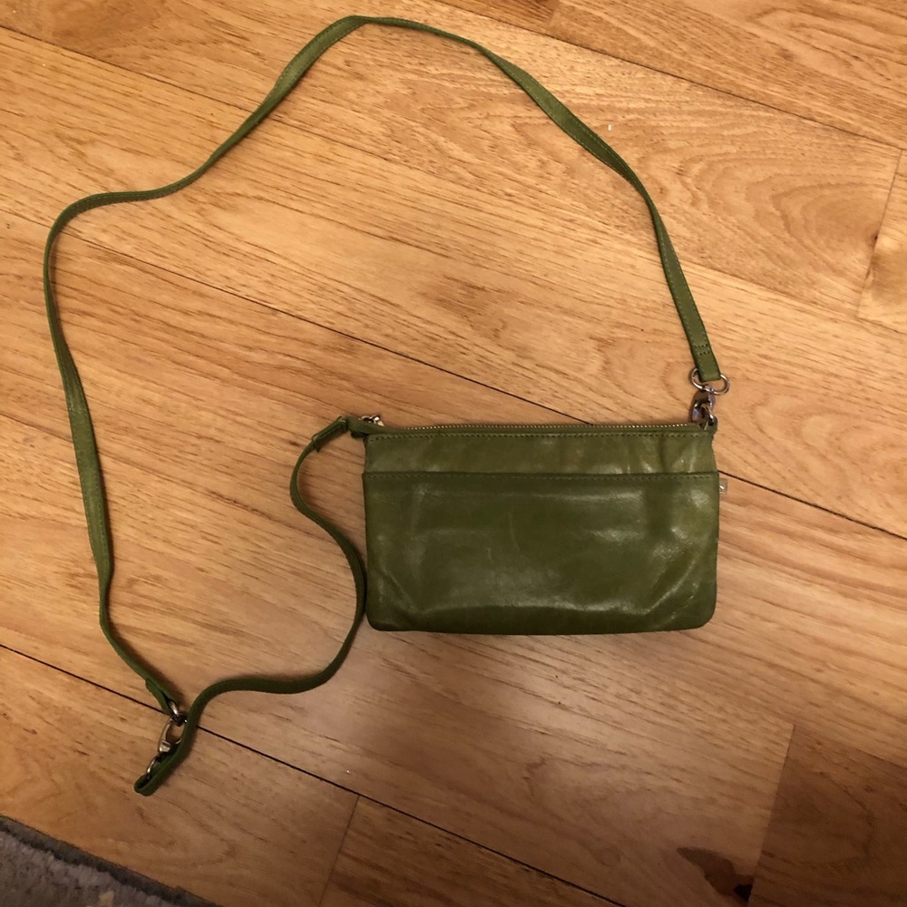 Hobo Cristal Green Leather Convertible Crossbody